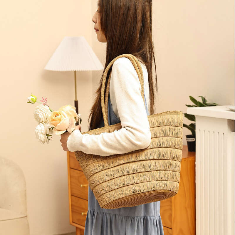 Straw Beach Tote New Women S Summer Large Capacity Straw Woven Korean Style Casual Handbag Travel Bag Straw Large Tote