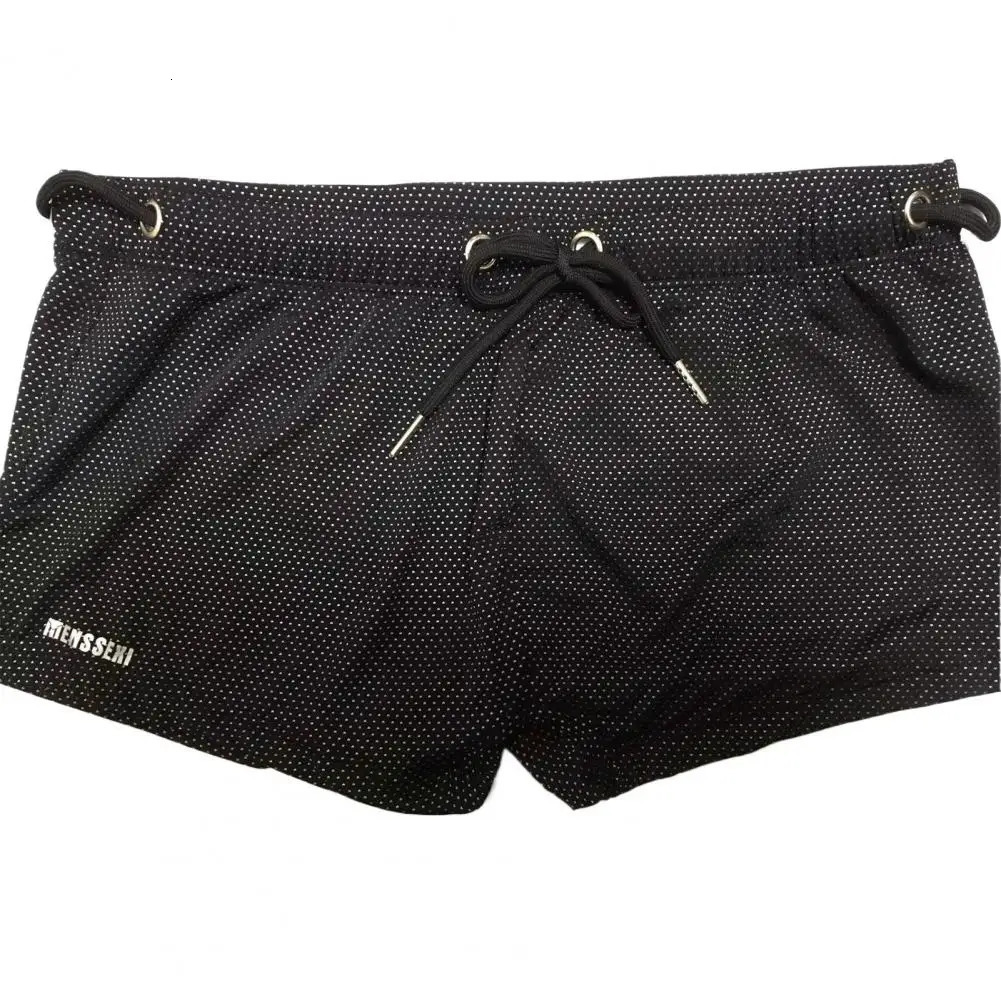 Summer Men Swim Shorts Low-rise Swimwear Beach Tight Swimming Trunks With Waist Tie Swimsuit Sports Surf Shorts Trunks 250530