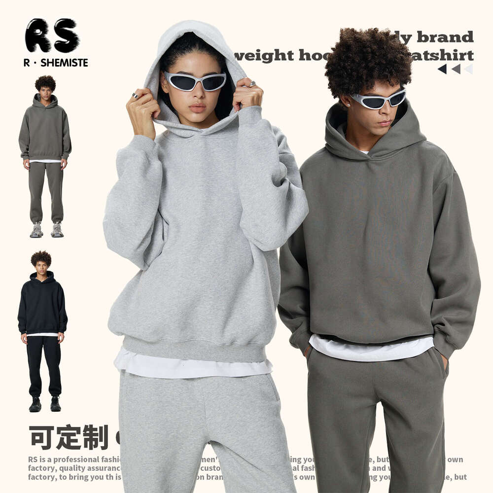Men's Clothing|Short Wide Fleece Lined Hoodie Sweatshirt For Men B5