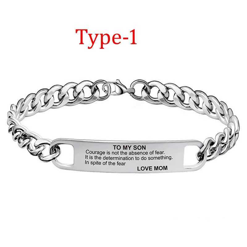 Inspirational Bracelet Mens Stainless Steel Personalized Engraved Bracelet Daughter Son to Father Gift Graduation Gift for Son W250606