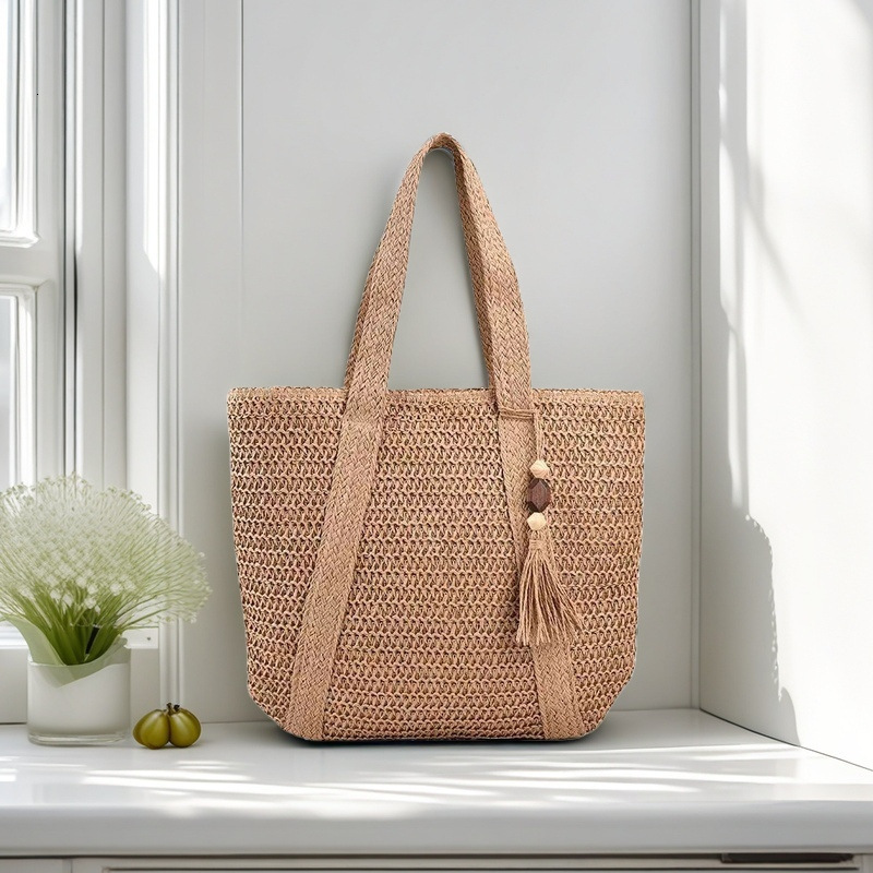 Straw beach bag summer woven bag handbag women's foreign trade straw bag handbag designer women's shoulder bag crossbody bag