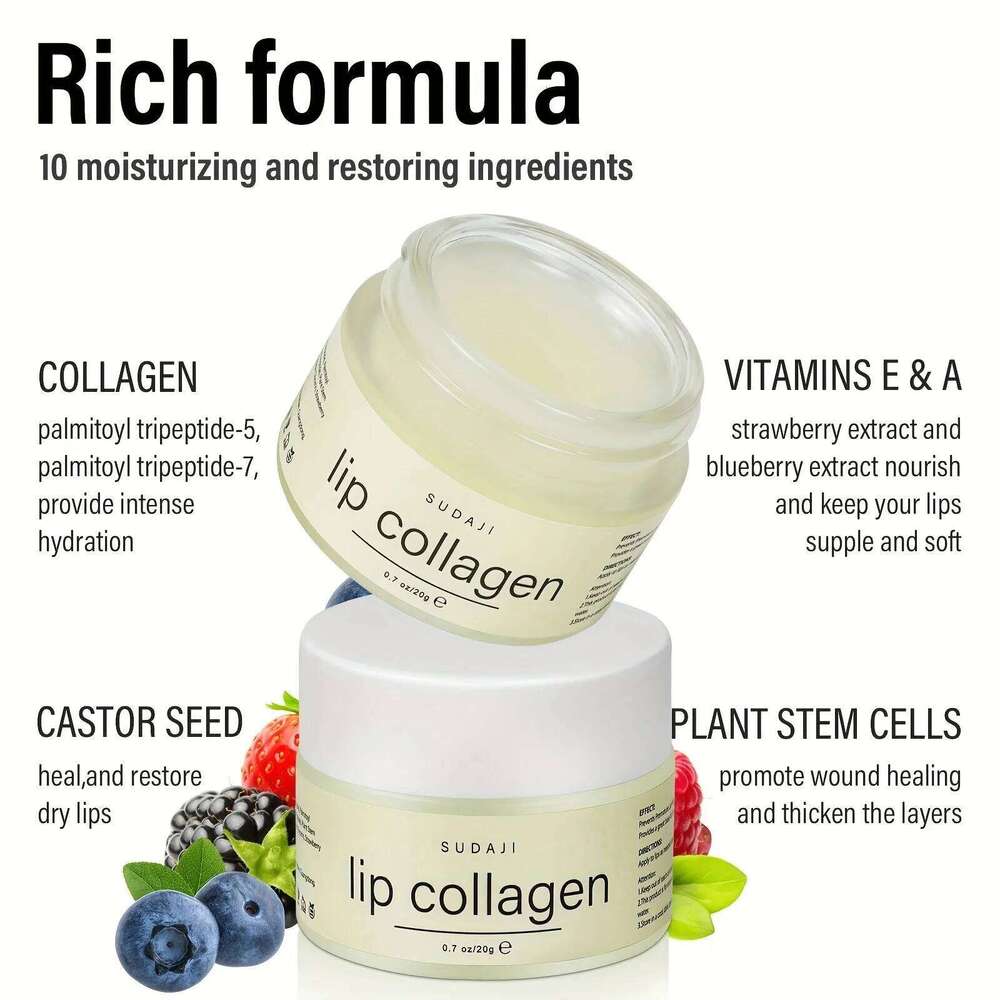 20g Plant stem cells Vitamins E & A Collagen Lip Butter free shipping