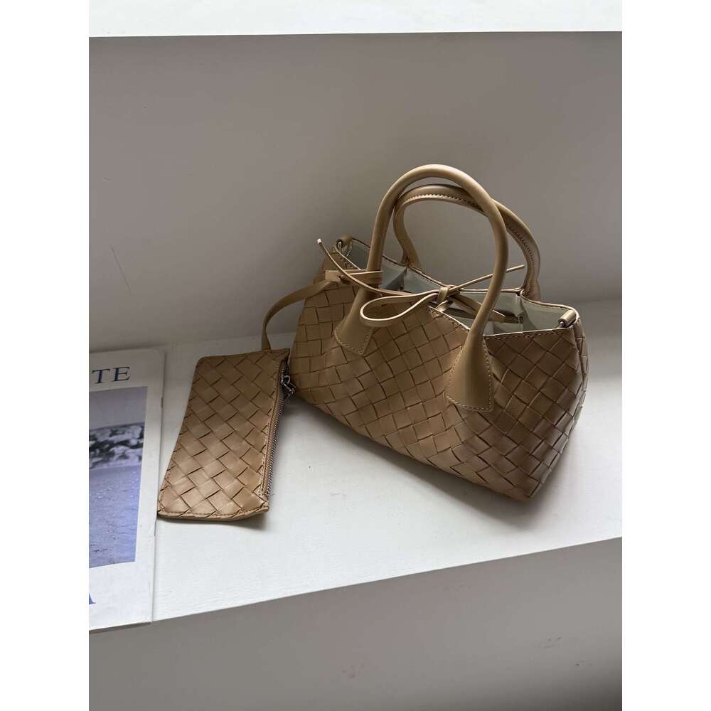 Spring Summer Simple New Design High end Luxury Woven Shoulder Handbag Mother and Child Tote Bag