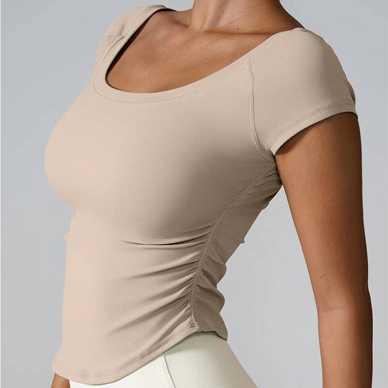 Fiess T-shirt Tops Women Outdoor Sports Loose Short Sleeve Gym Running Female Quick Drying Breathable Yoga Shirt