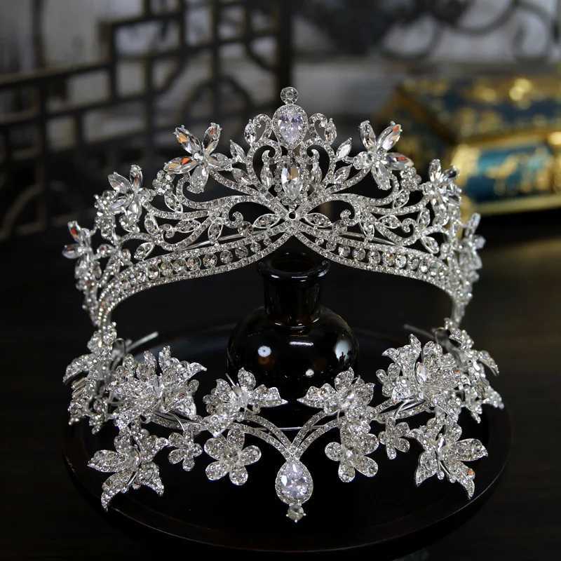 2pcs Bridal Tiara Bow Tie Rhinestone Wedding Crown Hair Accessories Women Luxury Bride Diadem Headdress Headband Party Jewelry Z250605