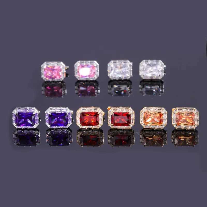Mens Luxury French Cufflinks Square Zircon Rhinestone Shirt Cuff Links Business Wedding Buttons Jewelry Accessories W250606
