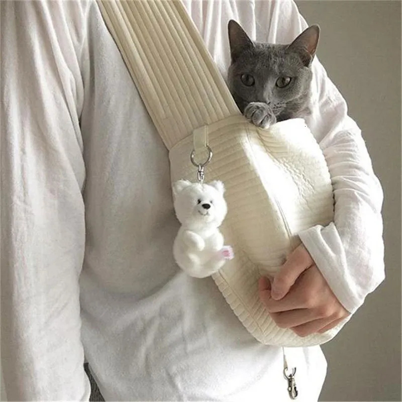 Handmade Dog Bag Pet Kitten Outdoor Travel Handbag Canvas Single Shoulder Cat Bag Sling Comfort Tote Bag Breathable 250603