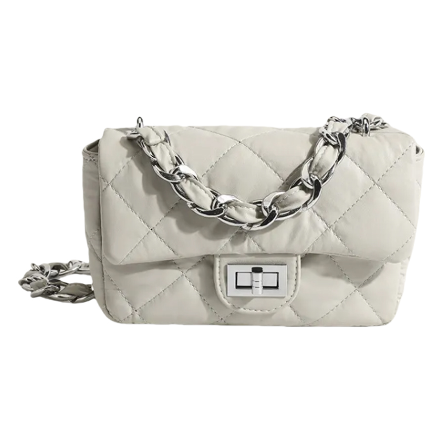 Luxury Designer Bag 2025 High-quality Classic Fashion Handbags For Women Rhombus Metal Chain Square Flap Bags Pu Leather Ladies One-Shoulder Messenger
