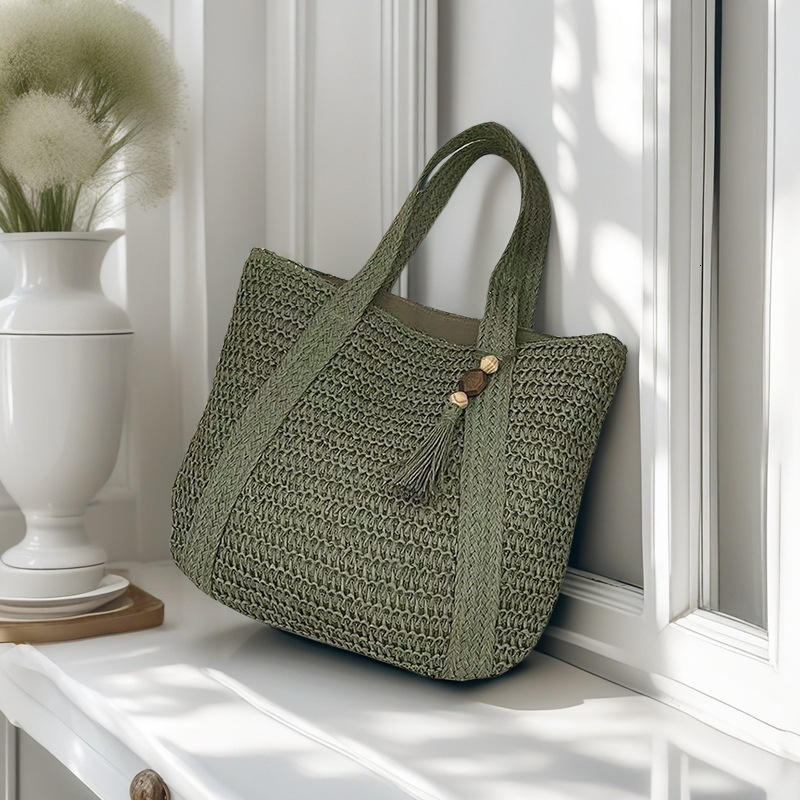 Straw beach bag summer woven bag handbag women's foreign trade straw bag handbag designer women's shoulder bag crossbody bag