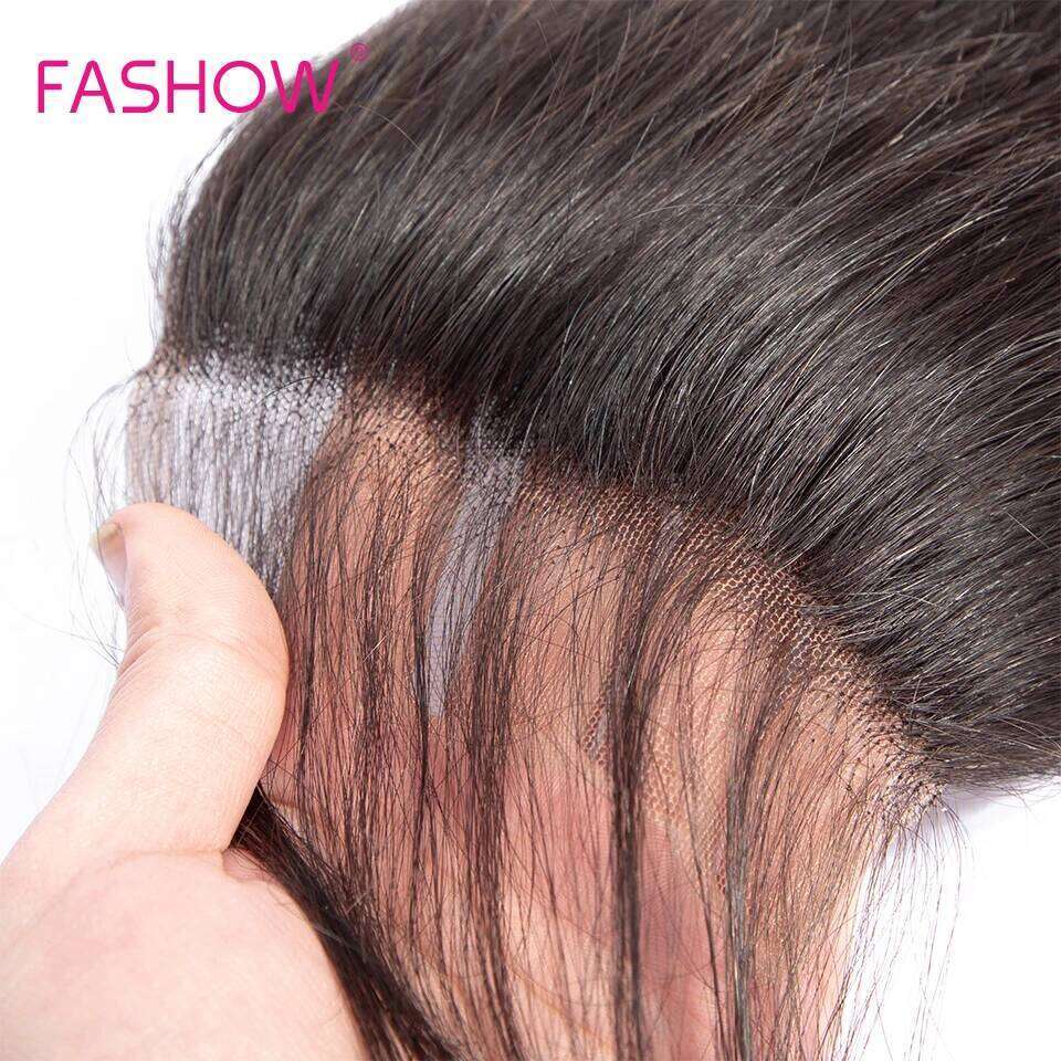 Human with 5x5 6x6 Bigger than 4x4 Malayisan Straight 3 Bundles With Closure Fashow Remy Hair Weaves