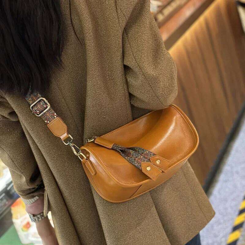 Designer Bags 2025 Women's Cow Genuine Leather Shoulder Bag Female Fashion Designer Handbags Ladies Soft Cowhide Retro Crossbody Bags Purse Luxur