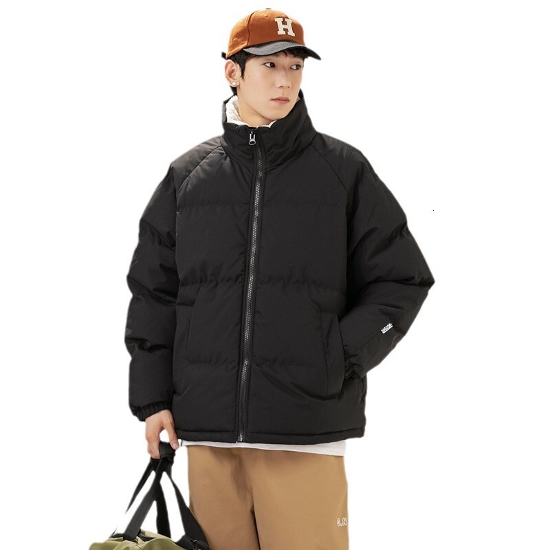 Ddmyoutdoor Thickened Warm Stand Up Collar Cotton Solid Color Unisex American Trend Versatile Korean Version Jacket Bread Jacket Jackets