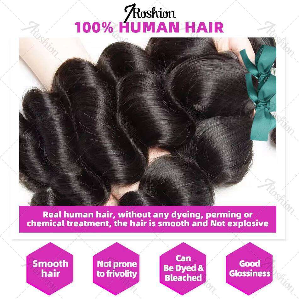30 36 Inch Brazilian Raw Virgin Unprocessed 100% Human Hair Extensions Loose Wave Bundles Double Weft Bulk Braiding