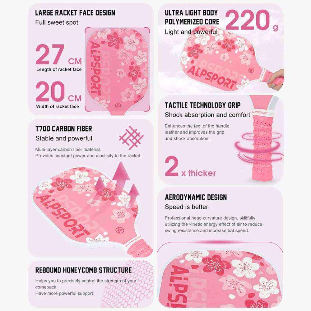 ALPSPORT USAPA Approved pickleball paddle Thermoformed Unibody T700 Raw Carbon Fiber Spin Textured Surface With Foam Edge