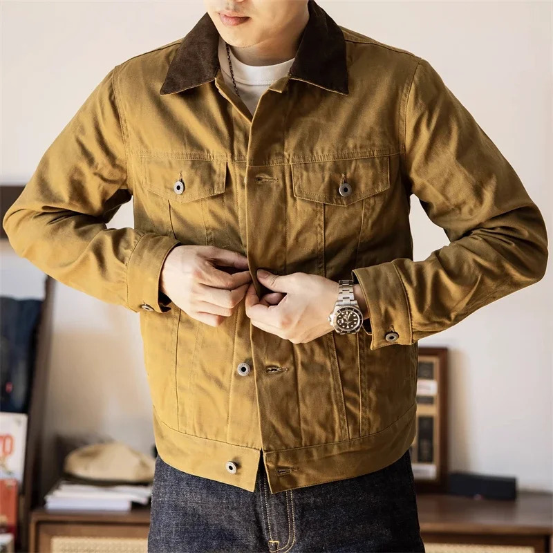 Red Tornado Classic Type 3 Waxed Trucker Jacket American Casual Style Work Wear Coat 250605