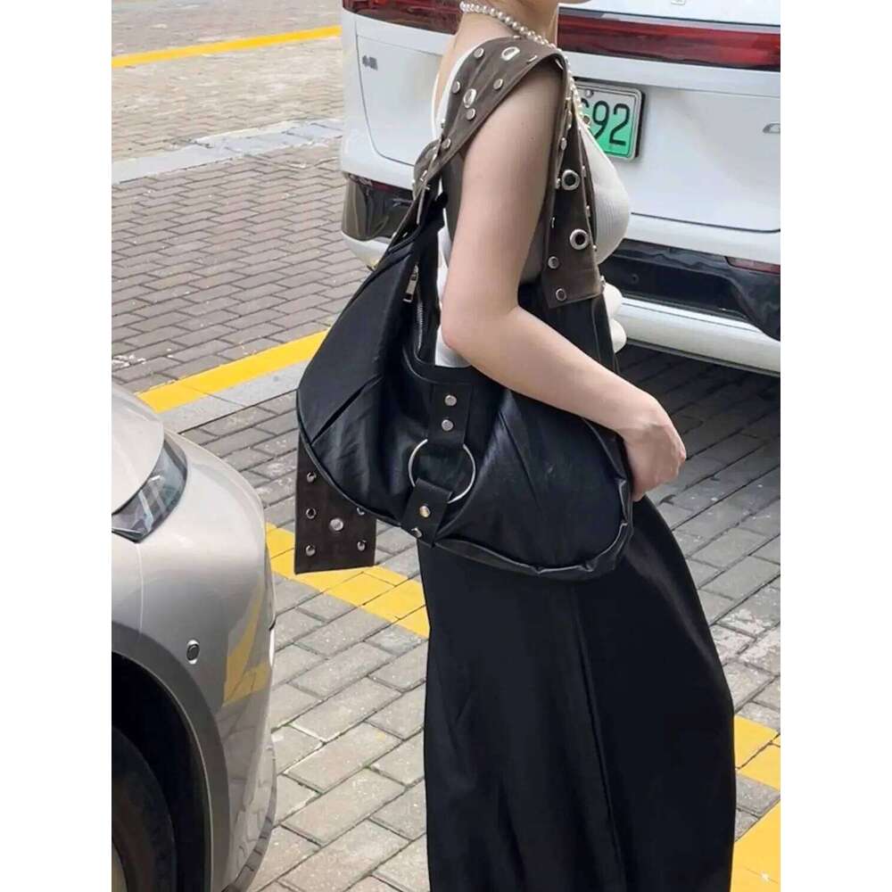 NEW Women Vintage Solid Color Handbags Shoulder Underarm Fashion PU Leather Wide Strap Crossbody Bag