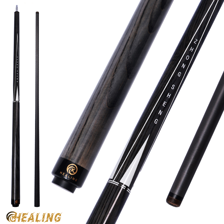 OKHEALING Play Pool Cue Black Technology Carbon Fiber Shaft 12.4mm Pigskin Tip 58in Radial Joint 8-teeth Professional Billiard Cue 1/2 Pool Game Cue S