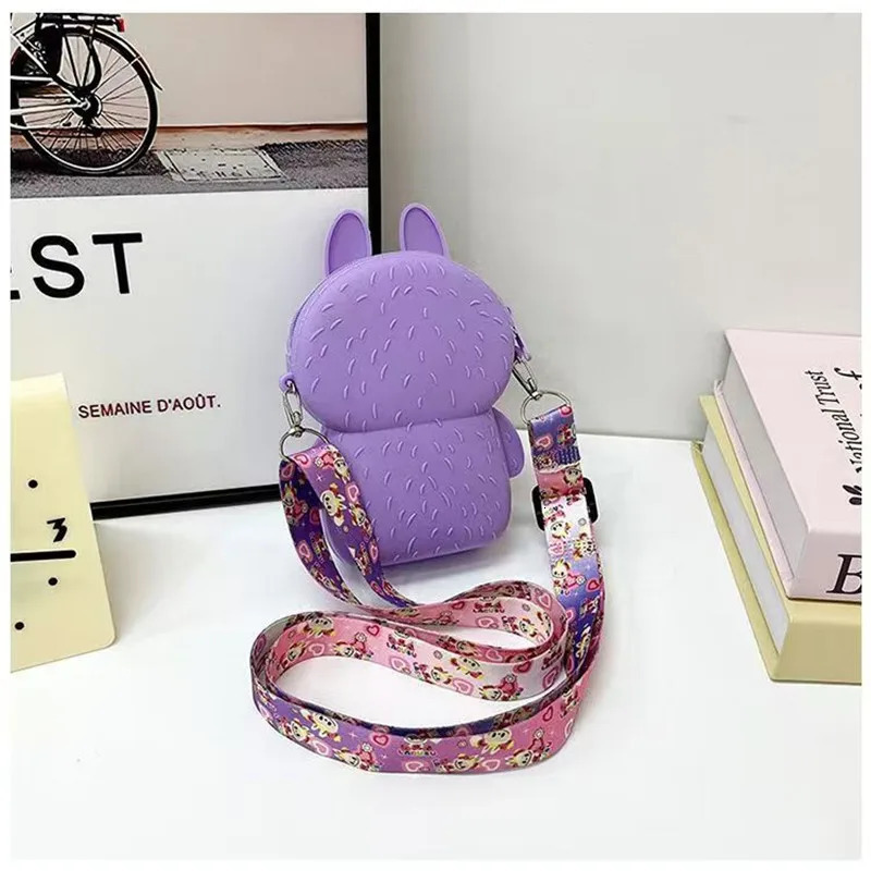 Monster Labubu Cute Silicone Bag Wallet Cartoon Sweet Coin Students Outdoor Colorful Mini Crossbody Child Gift 250605
