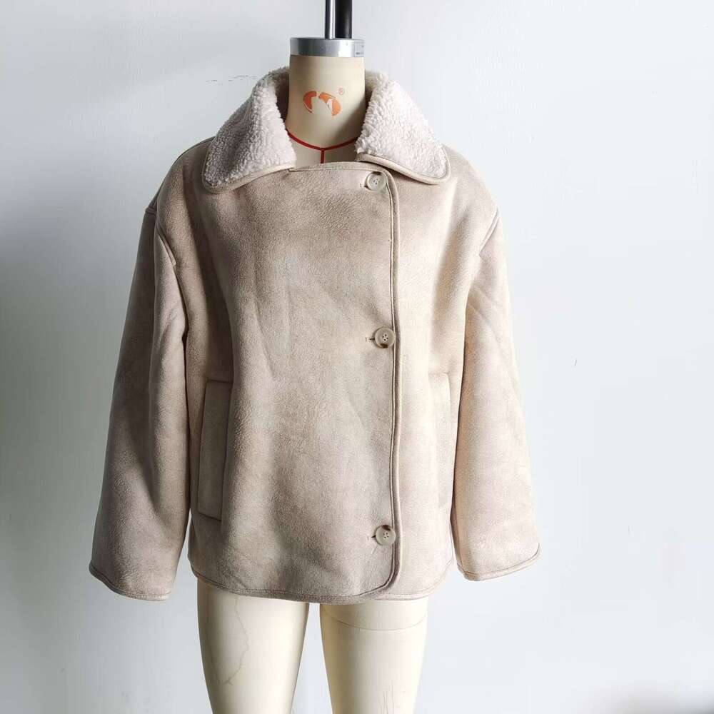 Women's Fashion New Arrival Autumn Winter Shearling Collar Jacket Coat B5