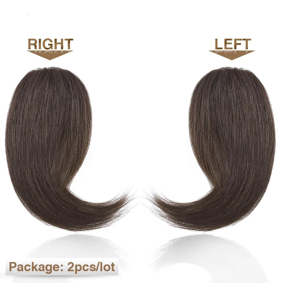 S-noilite Side Parting Bang 2pcs Natural Hair Bangs Human Hair Fringe Left Right Hair Extensions 16g Hairpiece Bangs With Clip 250529