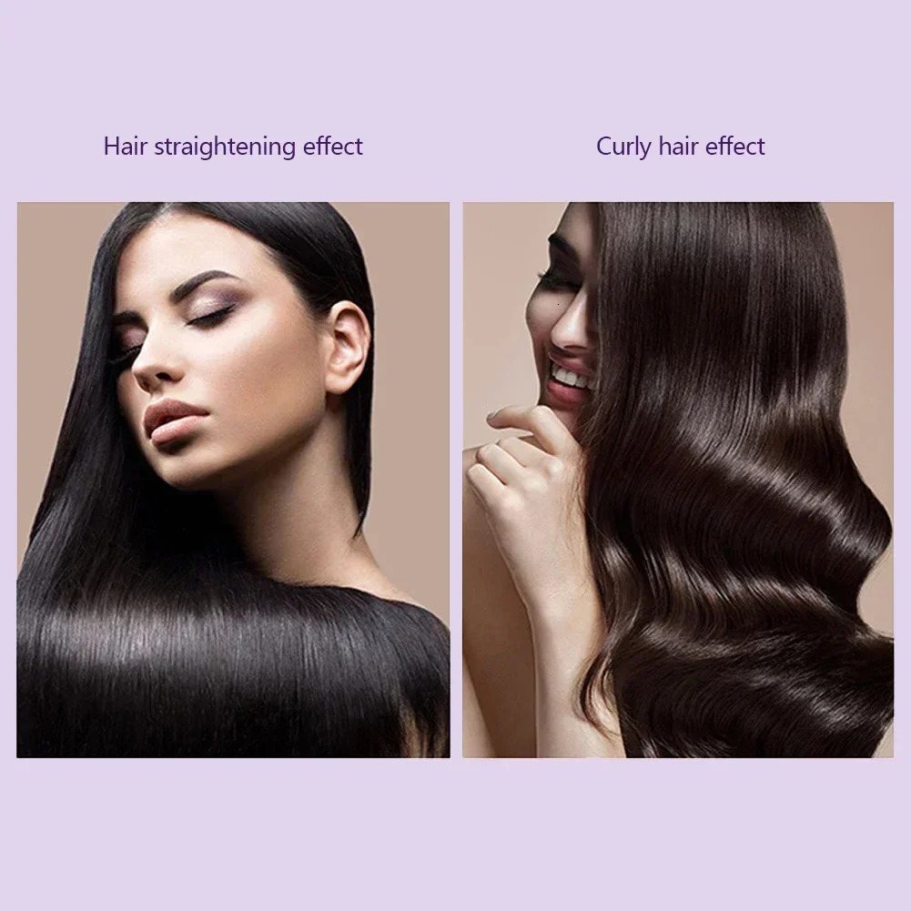 Hair Straightener Brush 3 Levels 60s -Scald Heat Up Cordless Rechargeable Comb 4000mAh Battery Straightener Brush 250605