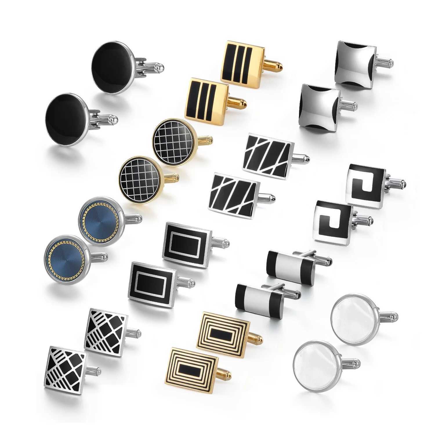 12 Pairs Set Cufflinks For Men With Box Tie Clips Cufflinks Mens Shirt Pisa Ties Mens Cuffs Souvenirs For Wedding Guests Gifts W250606