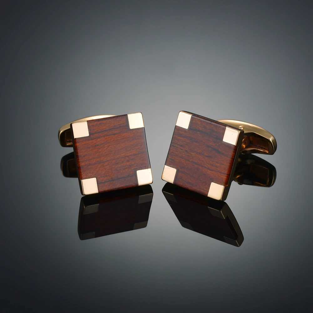 Luxury Crystal Cufflinks Luxury Wedding Cufflinks Stone Cuff Buttons Gold Sand/Wood/Opal/Enamel Cuff Links for Mens Jewelry W250606