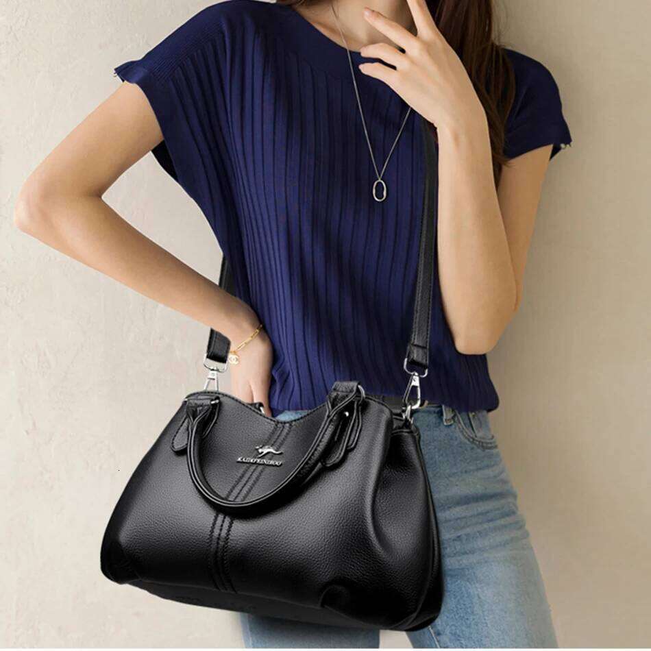 3 Layers Casual Handbags High Quality Soft Leather Messenger Sac Designer Tote Shoulder Crossbody Bags For Women 2024 New