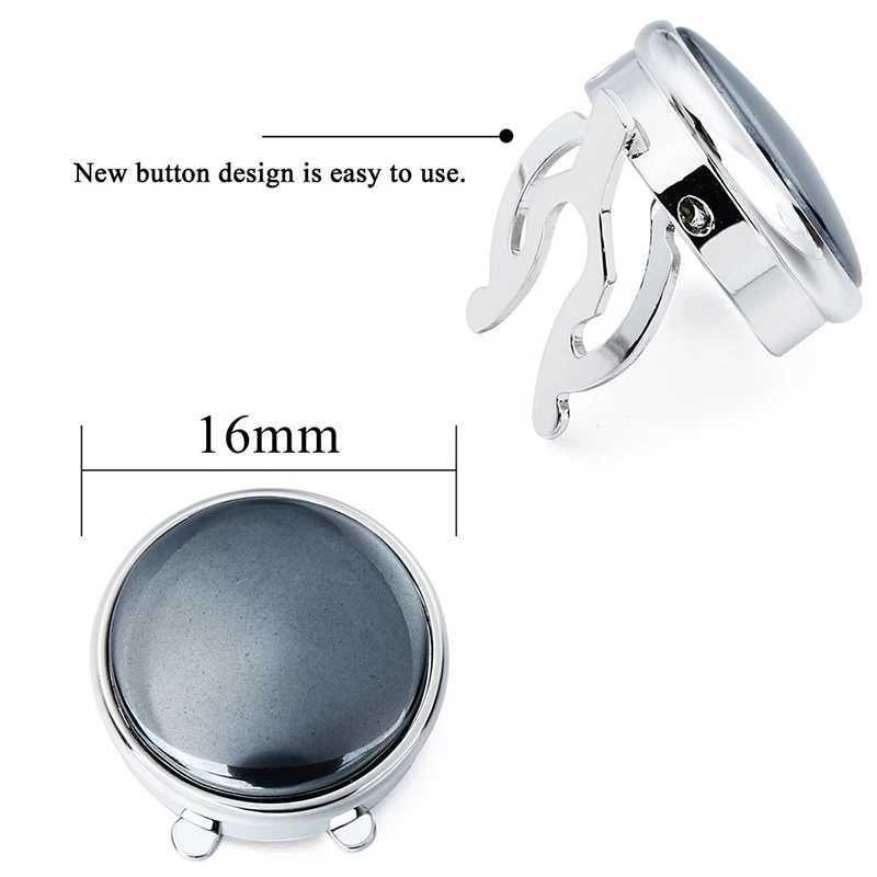 HAWSON 1 Pair Elegant Natural Iron Stone Buttons Cover for Mens French Shirt High Quality Buttons for Clothing W250606