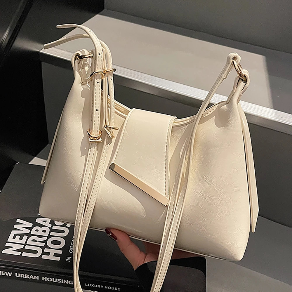 Women Summer Glossy PU Delicate Crossbody Bag High Grade Buckle Zipper One Shoulder Bags Versatile Commute Underarm Packs 250605