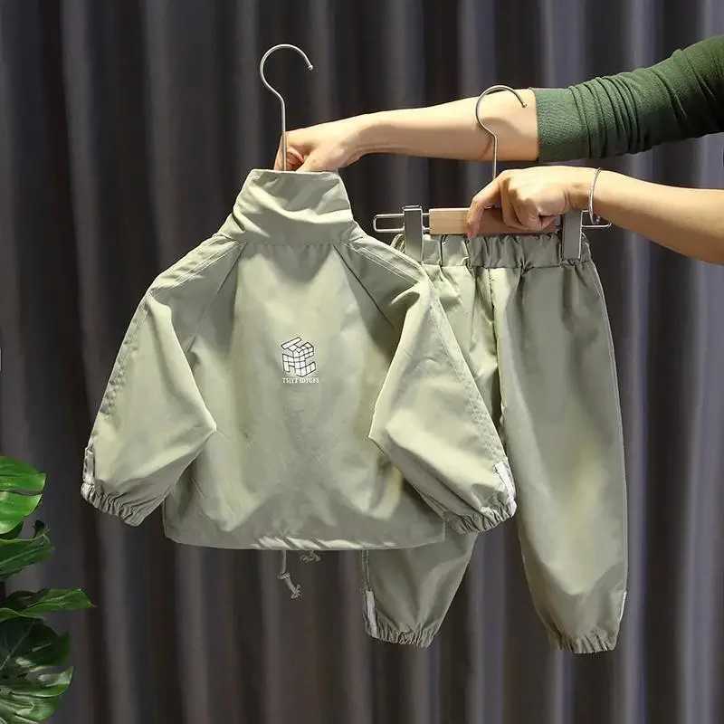 Half-zip Childrens Jogging Suit Childrens Clothing Toddler and Baby Sportswear Boys Drawstring Hoodie + Pants Set 1-12Years R250606