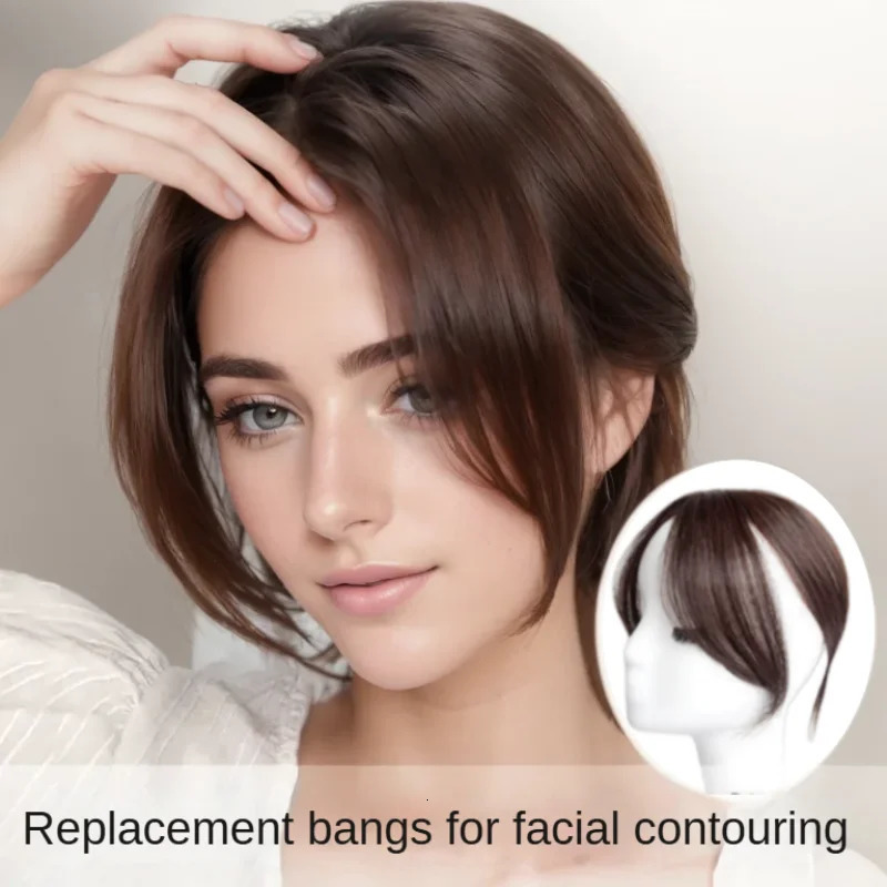 Satifresion 100% Human Hair Clip in Bangs for Women Hair Thinning 3D Natural Curved Wispy Side Bangs Fake Fringe Easy to Wear 250529