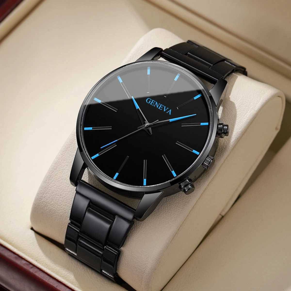 Fashion Men Black Quartz Watch Luxury Men Business Watches Casual Clock Reloj HombreWithout Box Y250605