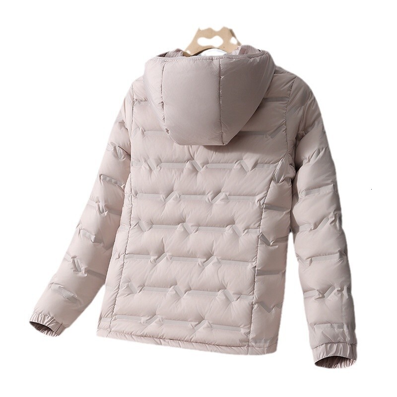 Ddmyoutdoor Autumn Winter Hooded Solid Color Lightweight Jacket Warm And Slim Fit Casual Versatile Couple Style Stand Up Collar White Duck Down Jacket