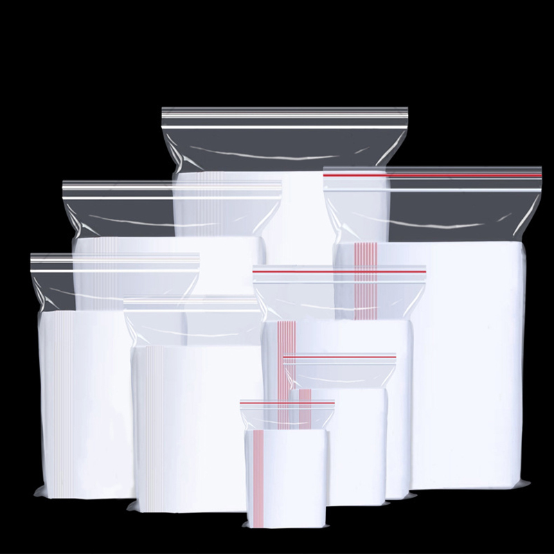 Different Sizes Plastic Zipper Zip lock Sealed self-sealing Bag Supermarket Food Transparent Storage Bags