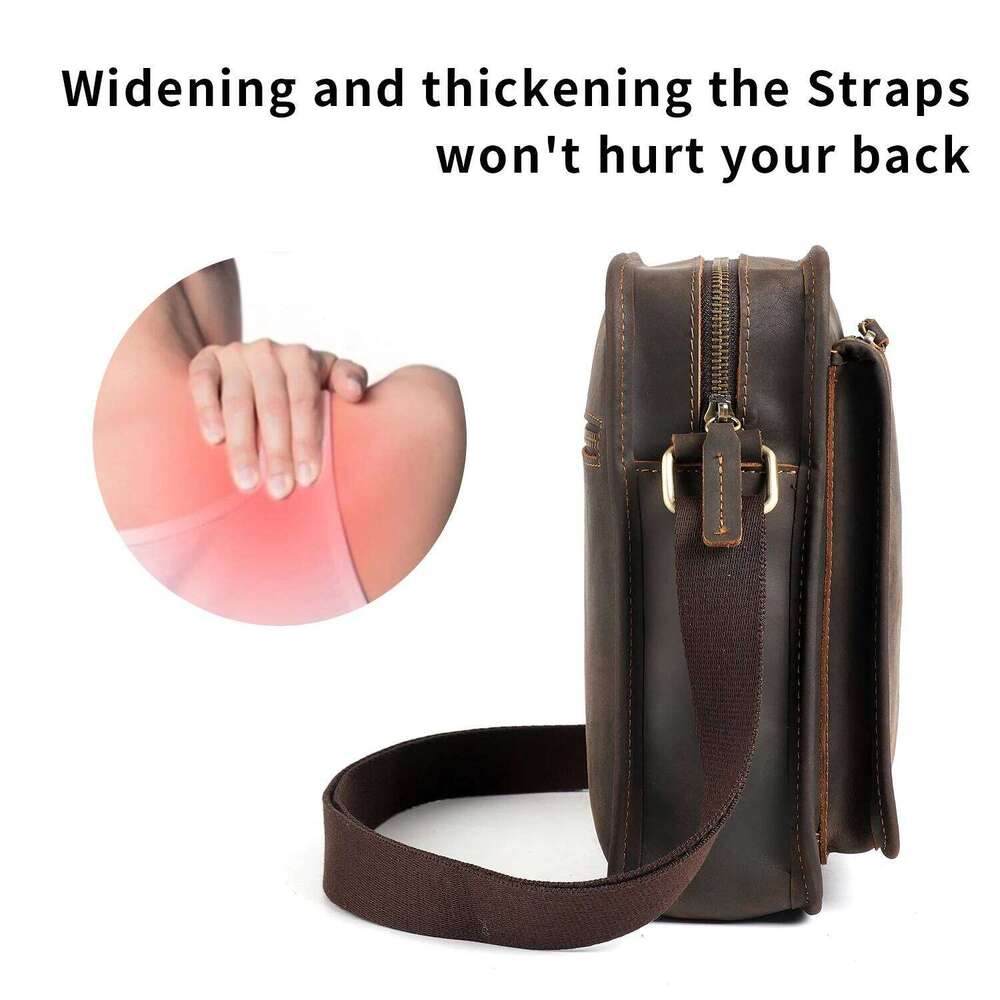 YATBEST Men's Made Of Genuine Leather Durable And Large Capacity Fashionable Single Shoulder Crossbody Bag