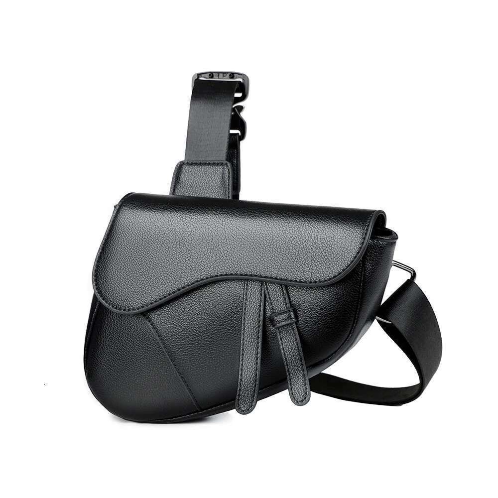 Men's solid color PU leather saddle shoulder crossbody bags chest bolsos para hombre sacoches hommes bag for man