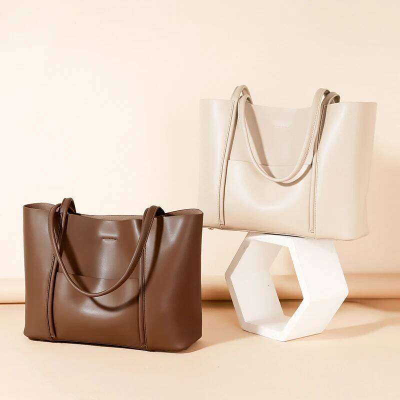 Designer Bags 2025 Women's Cow Split Leather Shoulder Bag Ladies Commuting Designer Fashion Handbags Female Retro Large Capacity Tote Bags Luxury