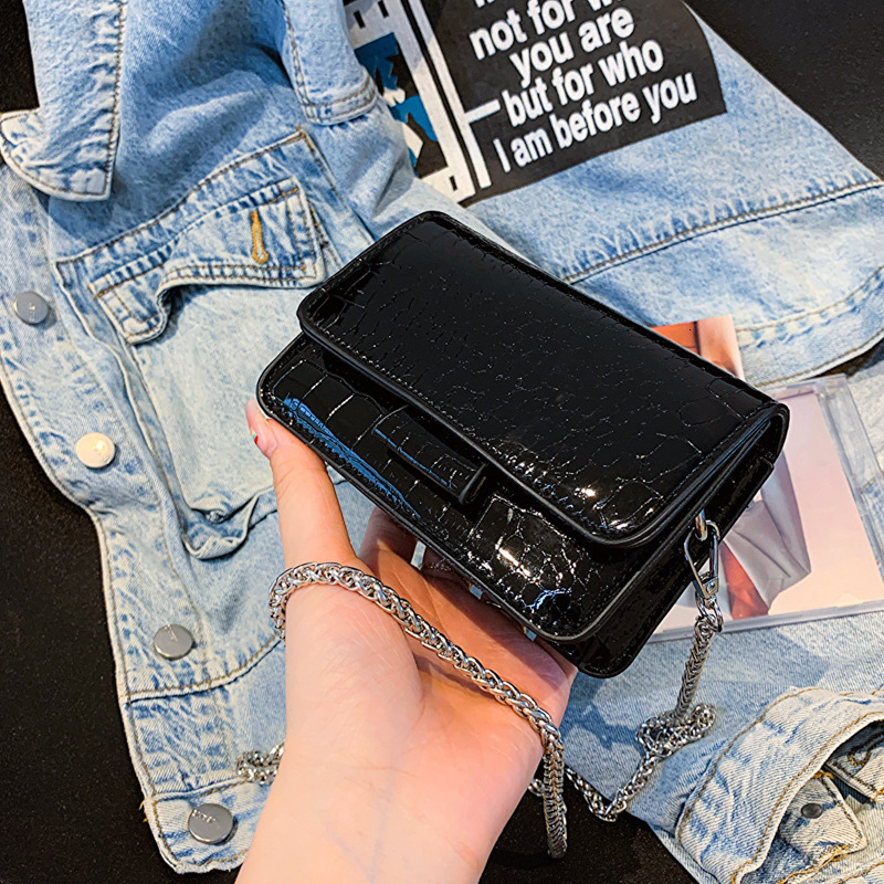 designer 2025 Spring/Summer New Fashion Crocodile Pattern Chain Shoulder Crossbody Small Square Bag for Women, Supports Wholesale and Mixed Orders