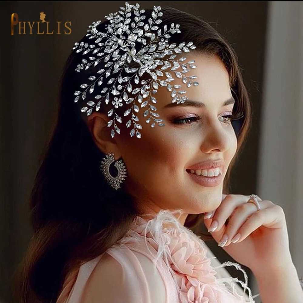 A422 Silver Bridal Hair Piece Shinny Wedding Headbands Tiaras Handmade Wedding Hair Accessories Head Jewelry Bride Headwear Z250605