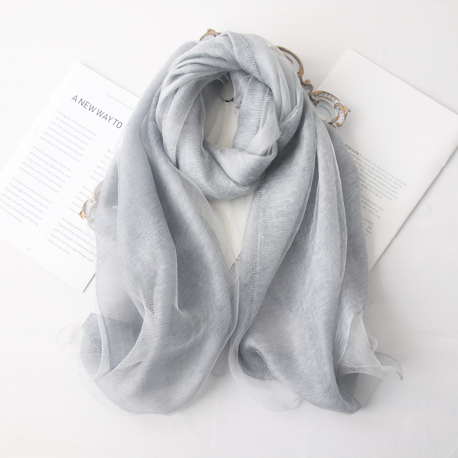 K941 New spring double-layer thin fluffy autumn and winter versatile fashion scarf