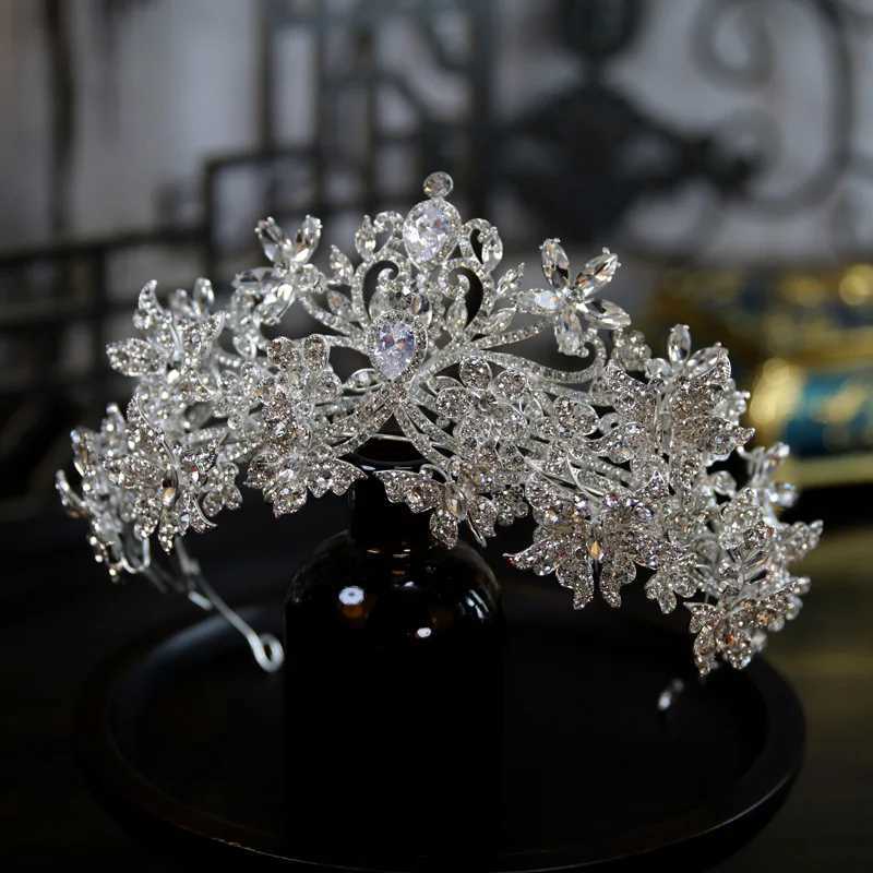 2pcs Bridal Tiara Bow Tie Rhinestone Wedding Crown Hair Accessories Women Luxury Bride Diadem Headdress Headband Party Jewelry Z250605