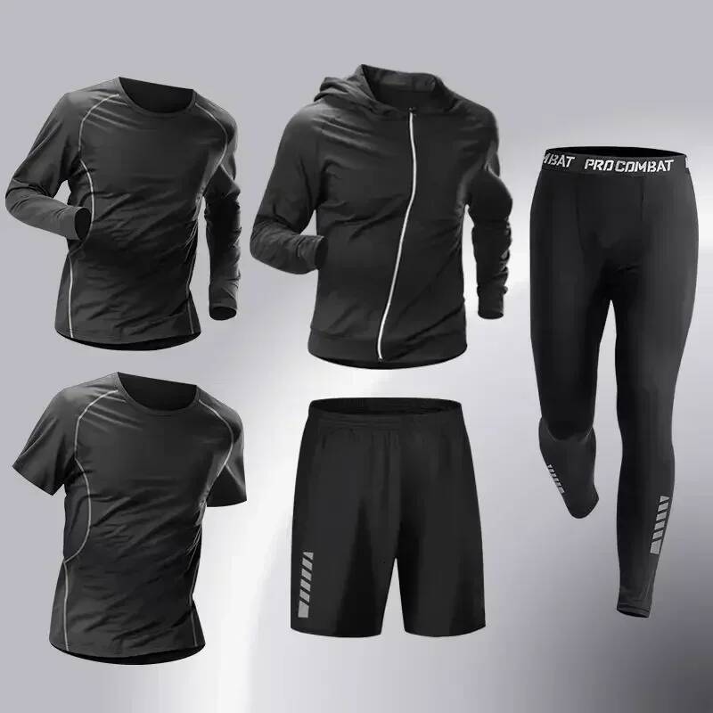 Ddmyoutdoor Fashion PCS Mens Running Sportswear Set Fiess Jogging Compression Tracksuit Suit Training Sports Clothes Dry Fit Leggings Jogging Suit