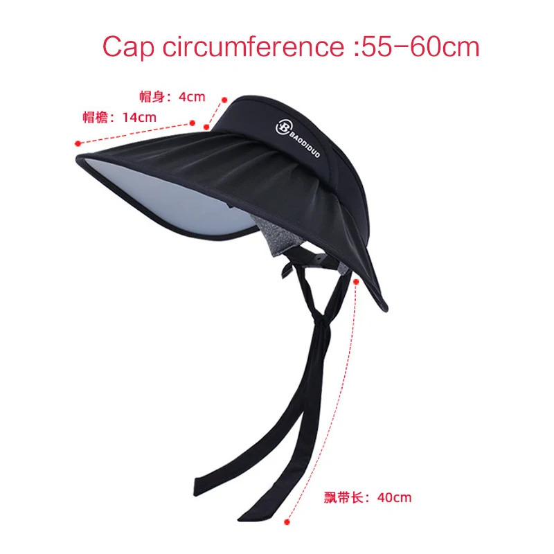 Summer ice silk streamers empty top hat Fashion shell large brim sunblock hat UV protection sunshade hat 250603