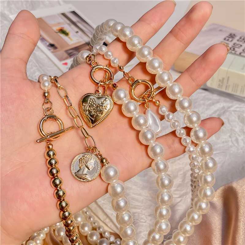 17KM Vintage Pearl Choker Necklace For Women Fashion Summer White Imitation Pearl Necklaces 2021 Trend Elegant Wedding Jewelry Y250605