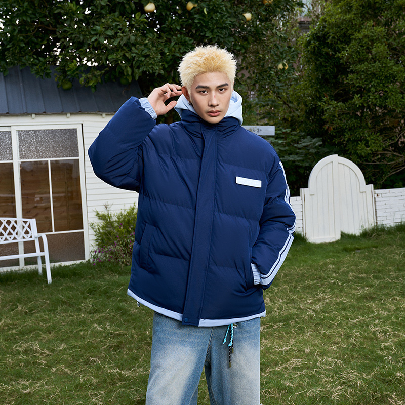 Ddmyoutdoor Men S Women S Thick Warm Cotton American Versatile And Fashionable Bread Jacket Striped Korean Loose Hooded Jacket Jackets