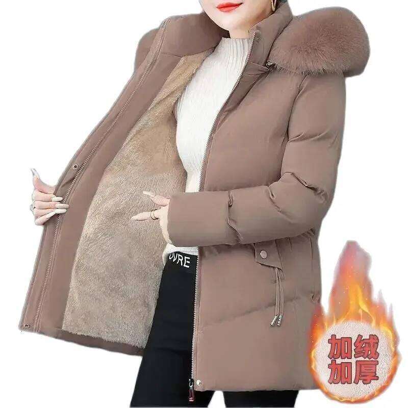 The Hat Is Detachable Down Cotton-Padded Girl Medium Long Coat Cold-Resistant And Warm Winter Clothes 2023 New Jacket