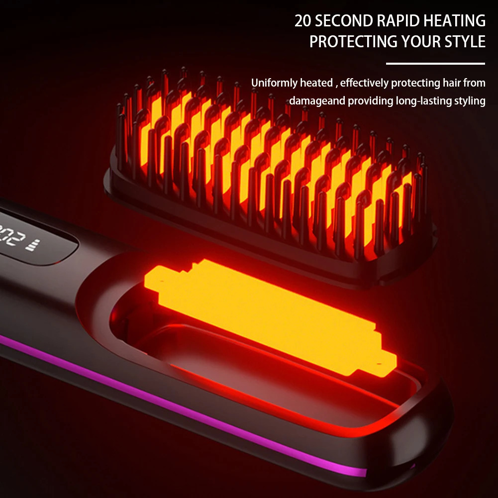 Digital Display Hair Straightening Comb Temperature Adjustables Hair Flat Iron for Women Female 250605