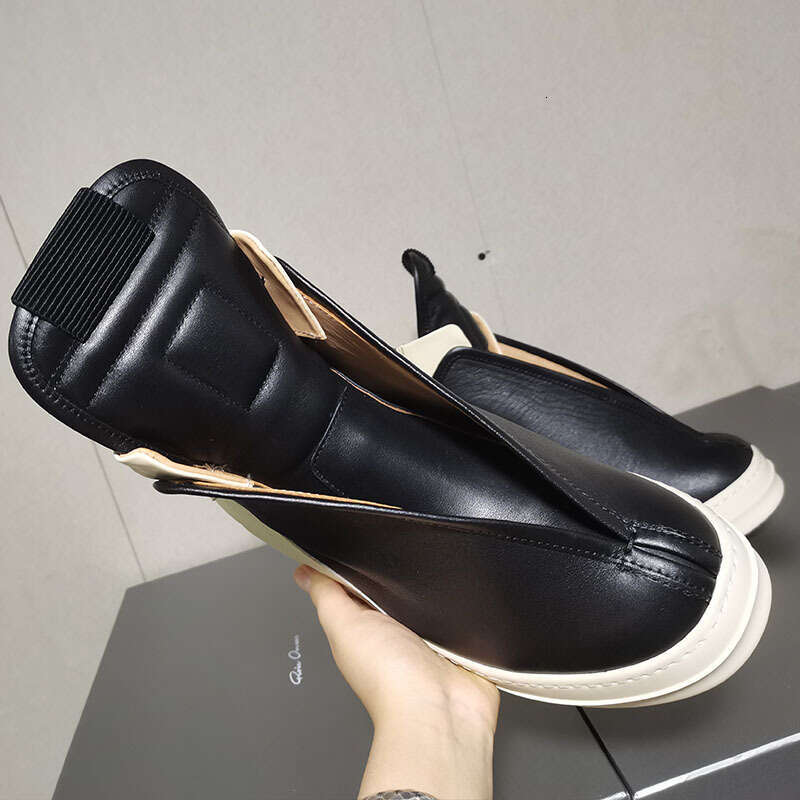 24 Factory New Fashion Men's Boots Personality High-top Round Toe Thick-soled Height-increasing Zipper Trendy Sneakers