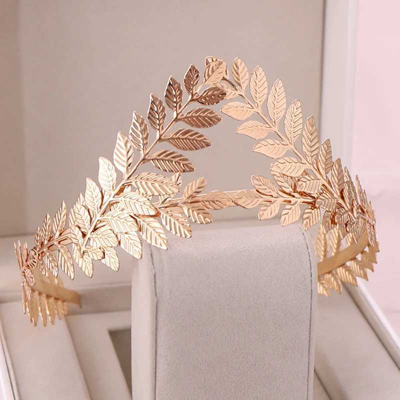 Greek Roman Goddess Olive Metal Headbands Headdress Bride Tiara Wedding Accessories Miss Universe Girls Crown Head Jewelry Z250605